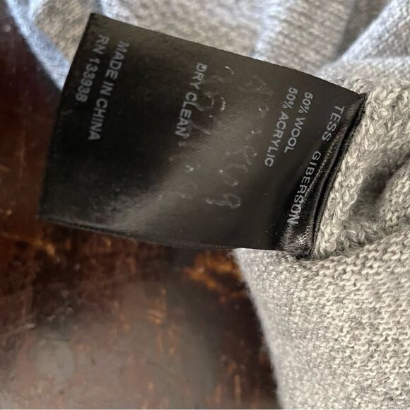 Tess Giberson Gray‎ with Black Stitching Detail Wool Blend sweater L - Picture 7 of 7